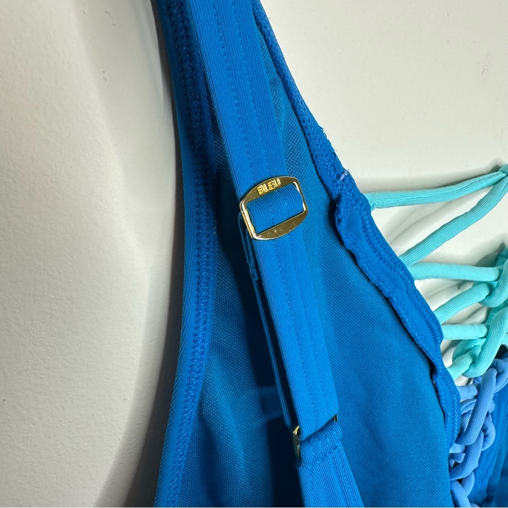 Bleu Rod Beattie Let's Get Knotty Ombre Blue One Piece Swimsuit Size 14 - Picture 4 of 8